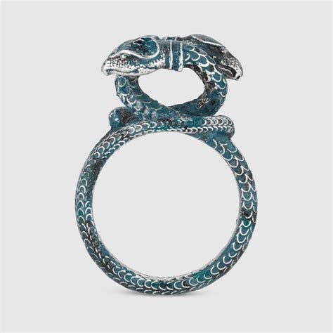 gucci garden enamel snakes ring